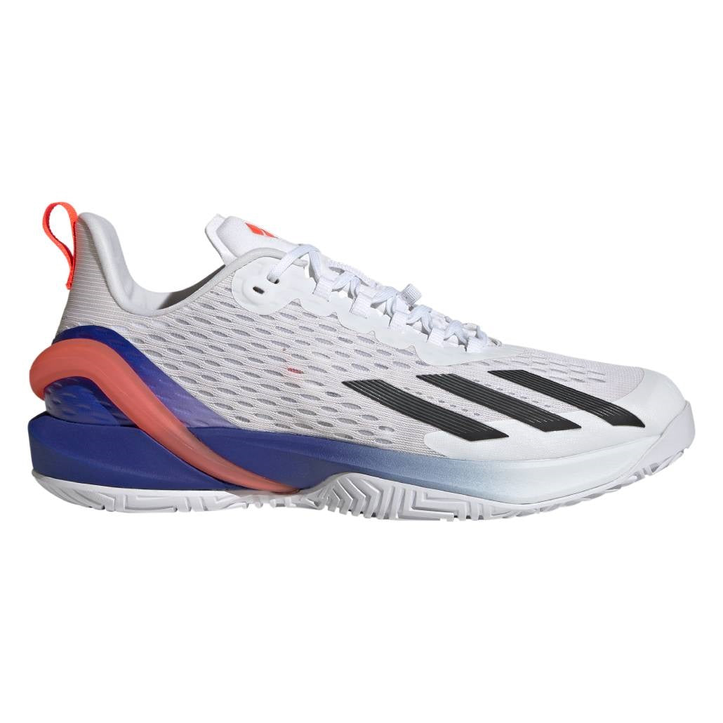 adidas adizero Cybersonic Men s Tennis Shoe White Blue Red RacquetGuys