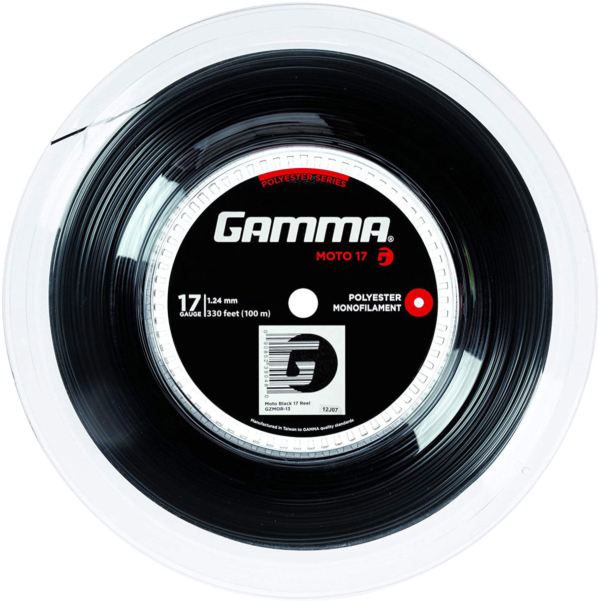 Gamma AMP Moto 17 Tennis String Mini Reel (Black) - RacquetGuys.ca