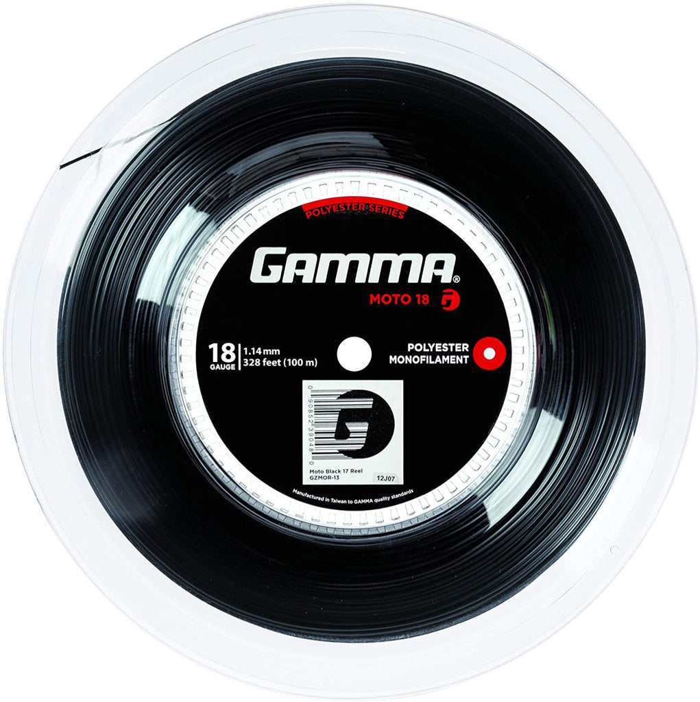 Gamma AMP Moto 18 Tennis String Mini Reel (Black) - RacquetGuys.ca