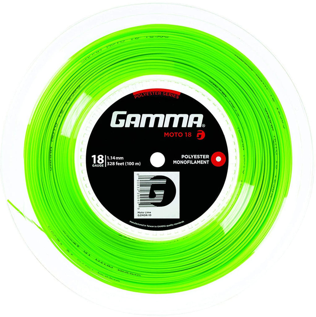 Gamma AMP Moto 18 Tennis String Mini Reel (Lime) - RacquetGuys.ca