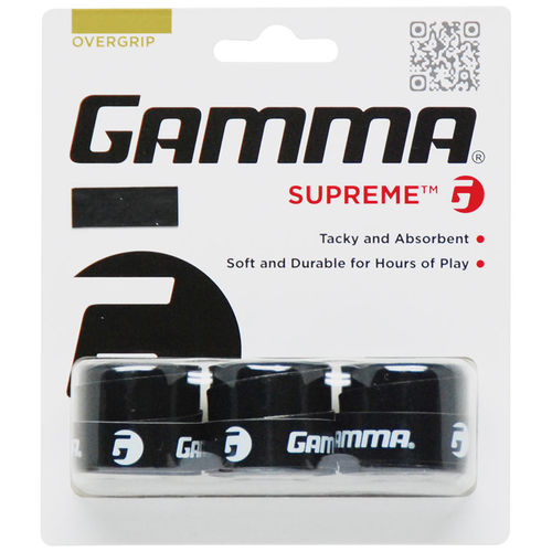 Gamma Supreme Overgrip 3 Pack (Black) - RacquetGuys.ca