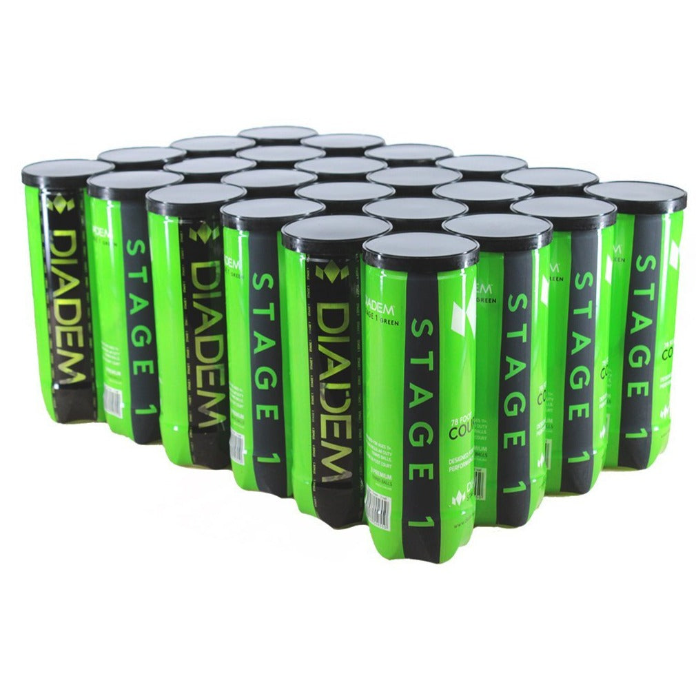 Diadem Premier Stage 1 Green Felt Junior Tennis Balls - 24 Can Case - RacquetGuys.ca