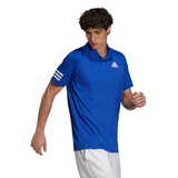 adidas Men's Club 3 Stripes Polo (Blue/White) - RacquetGuys.ca