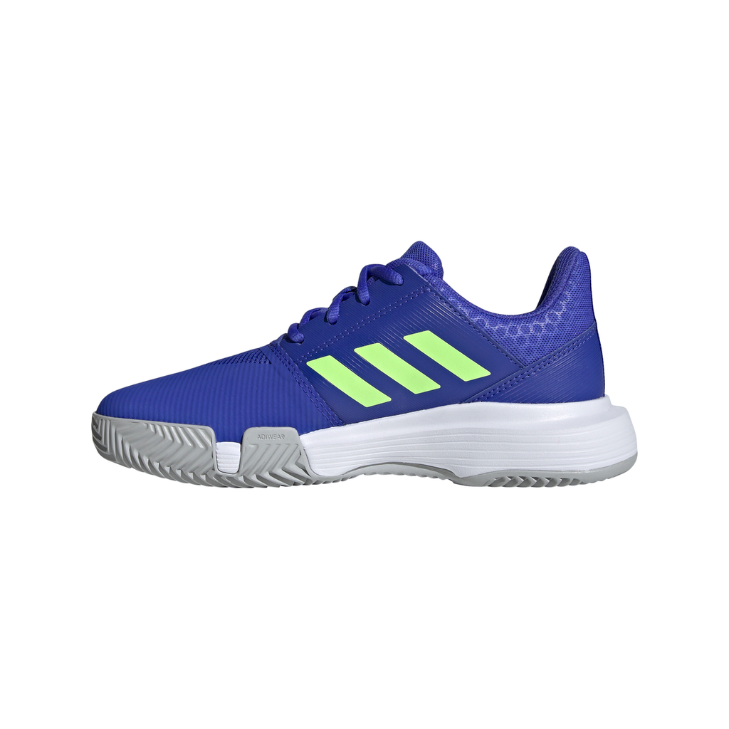 adidas CourtJam XJ Junior Tennis Shoe Blue Neon Green