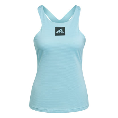 adidas Women's Primeblue Heat.Rdy Tennis Y-Tank Top (Aqua/Black) - RacquetGuys.ca