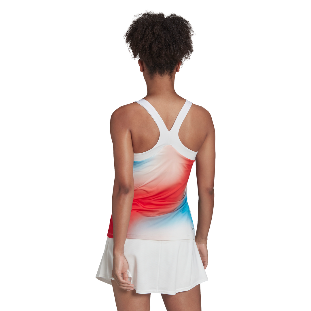 adidas Women's Mel Y-Tank Top (White/Red/Blue) ha7614 - RacquetGuys.ca
