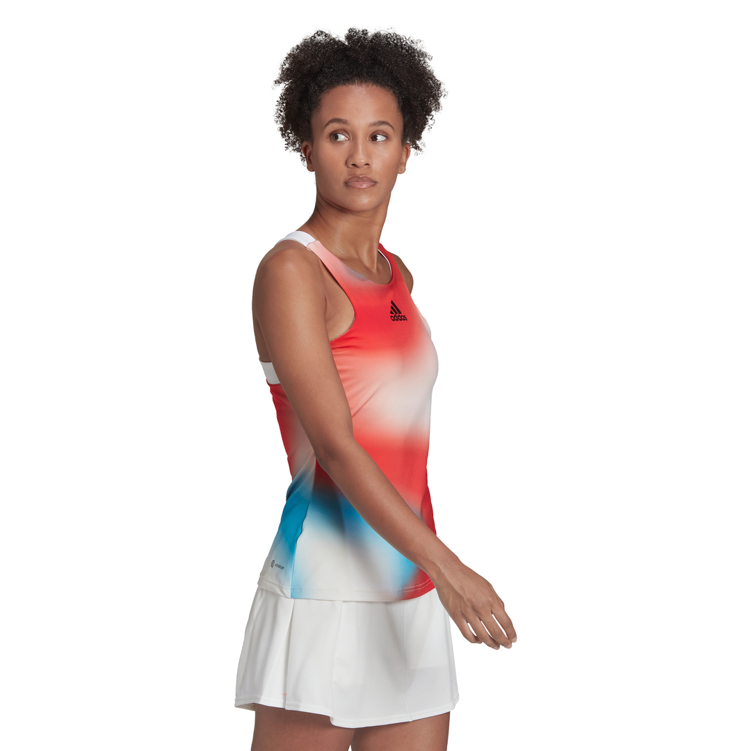 adidas Women's Mel Y-Tank Top (White/Red/Blue) ha7614 - RacquetGuys.ca