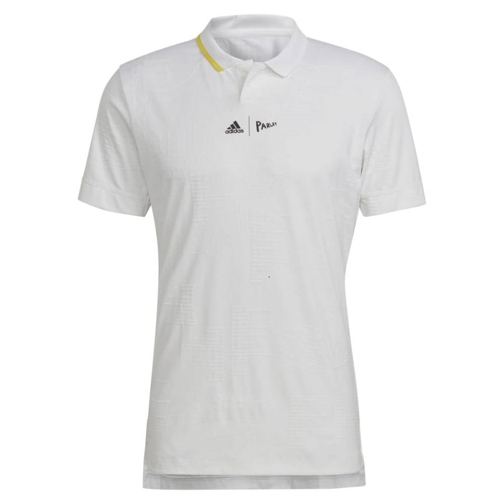 Adidas Men's London Polo (White/Yellow) - RacquetGuys.ca