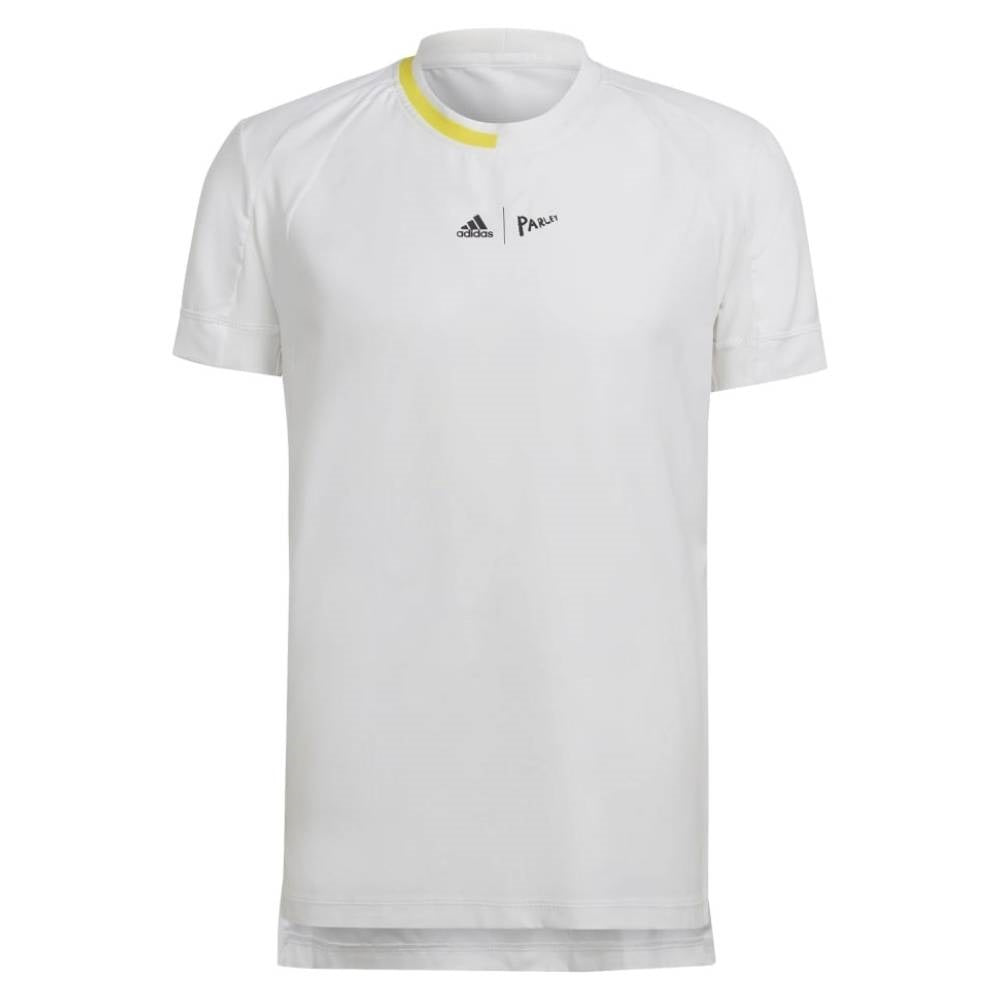 Adidas Men's London Stretch Woven Top (White/Yellow) - RacquetGuys.ca
