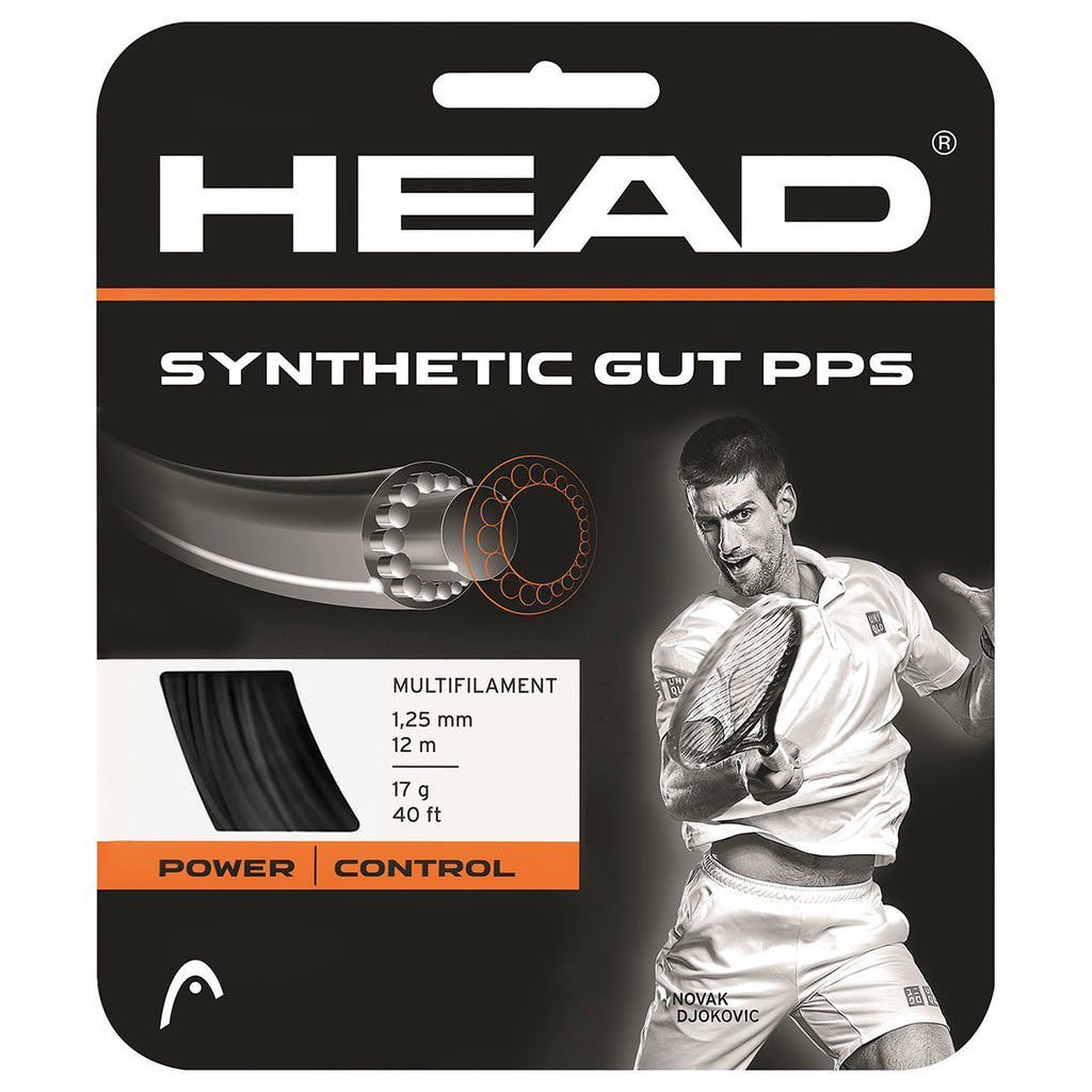 Head Synthetic Gut 17 PPS Tennis String (Black) - RacquetGuys.ca