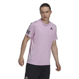 adidas Men's Club 3 Stripe Tennis Top (Pink)