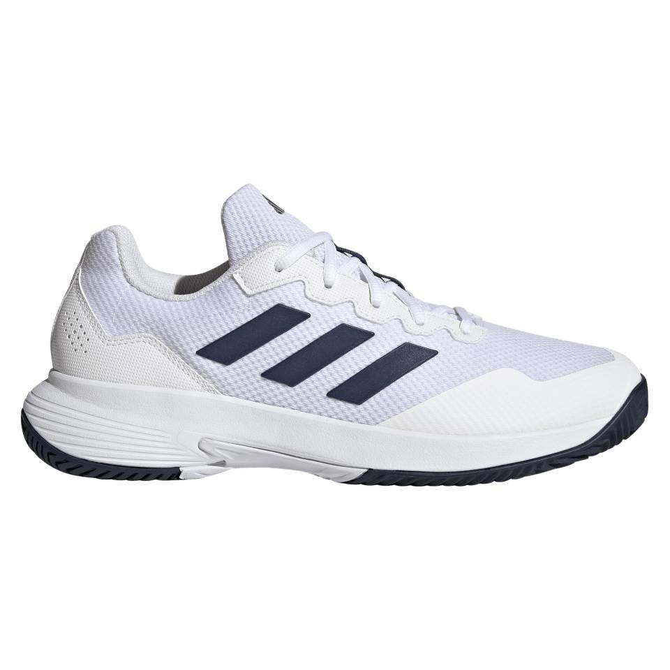 adidas GameCourt 2 Men's Tennis Shoe (White/Navy) - RacquetGuys.ca