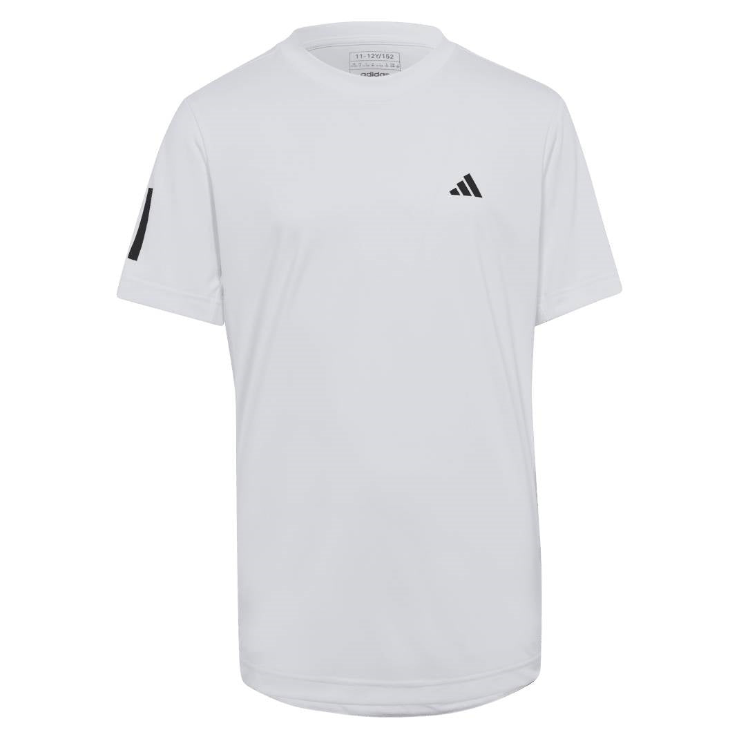 adidas Boy's 3 Stripe Club Top (White) - RacquetGuys.ca