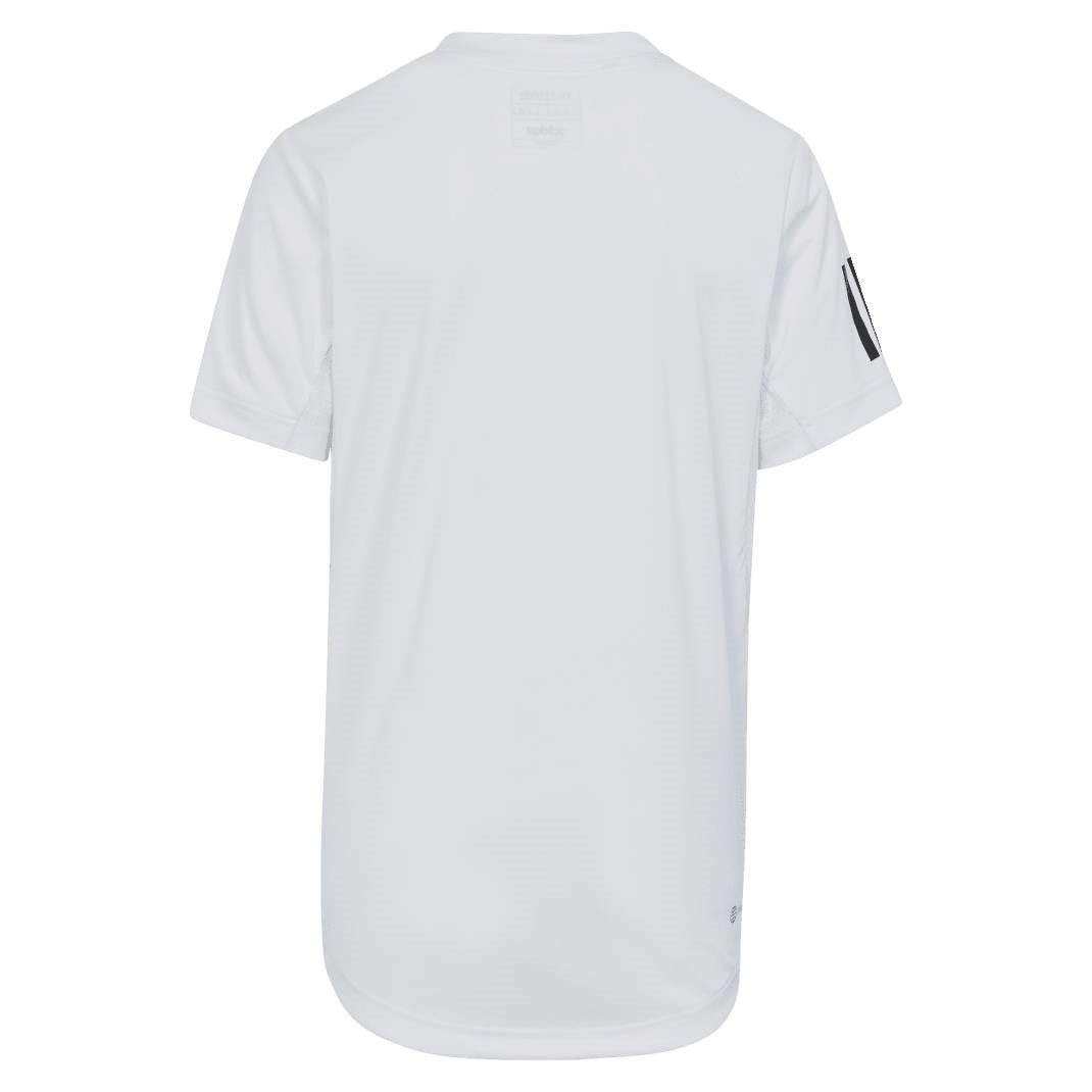 adidas Boy's 3 Stripe Club Top (White) - RacquetGuys.ca