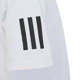 adidas Boy's 3 Stripe Club Top (White) - RacquetGuys.ca