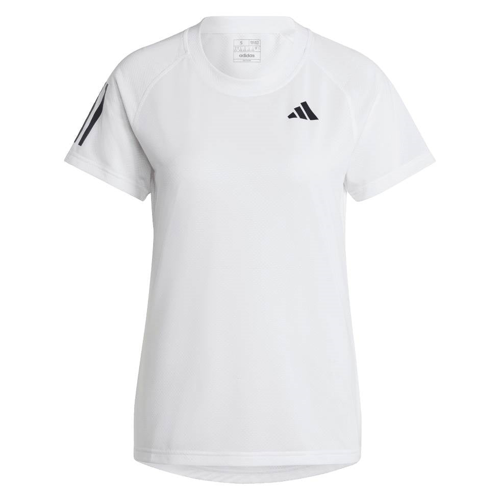 adidas Women's Club 3 Stripe Top (White) - RacquetGuys.ca