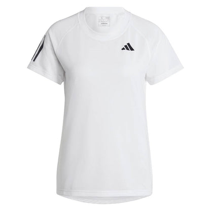 adidas Women's Club 3 Stripe Top (White) - RacquetGuys.ca