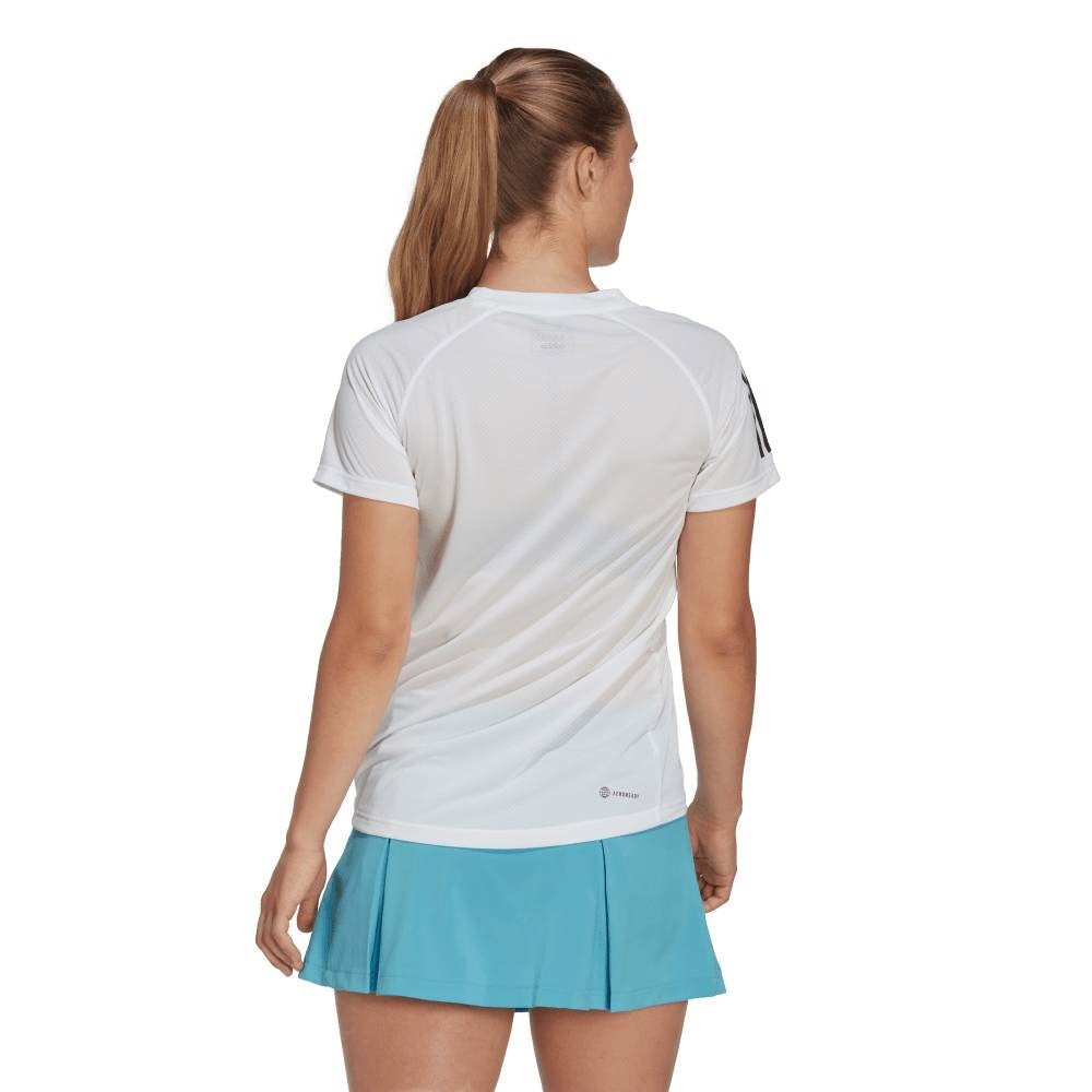 adidas Women's Club 3 Stripe Top (White) - RacquetGuys.ca
