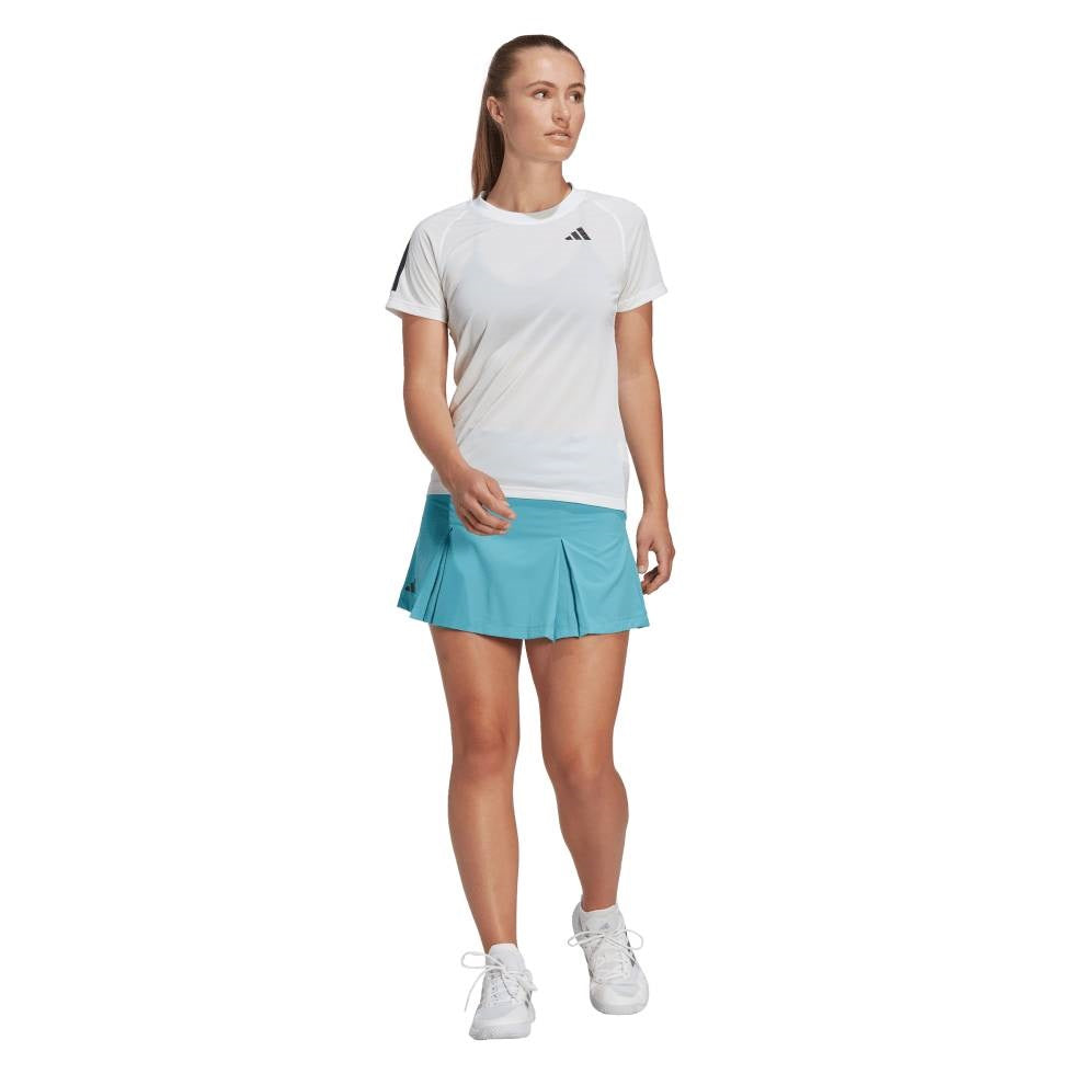 adidas Women's Club 3 Stripe Top (White) - RacquetGuys.ca