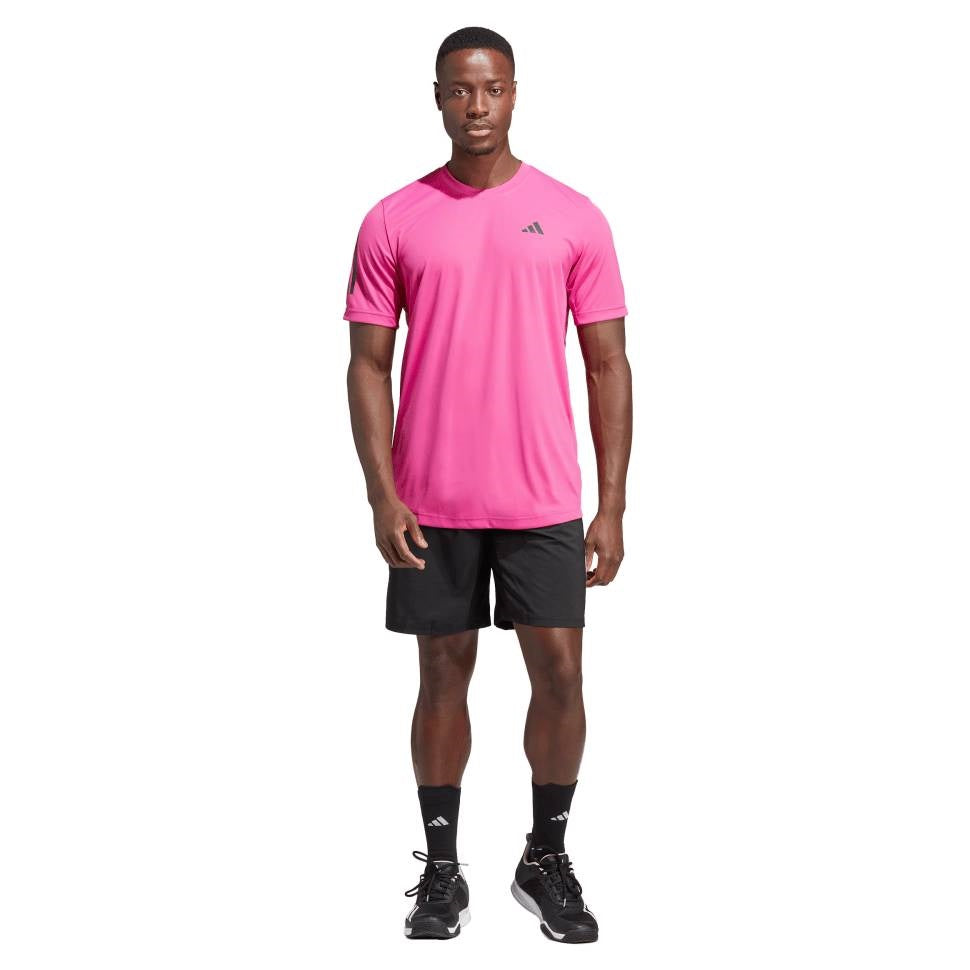 adidas Men's 3 Stripe 7-inch Club Short (Black) - RacquetGuys.ca