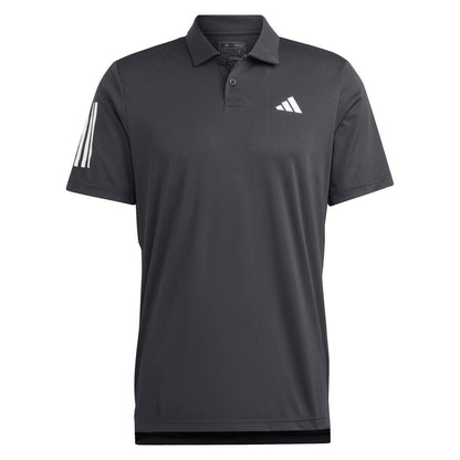 adidas Men's 3 Stripe Club Polo (Black) - RacquetGuys.ca