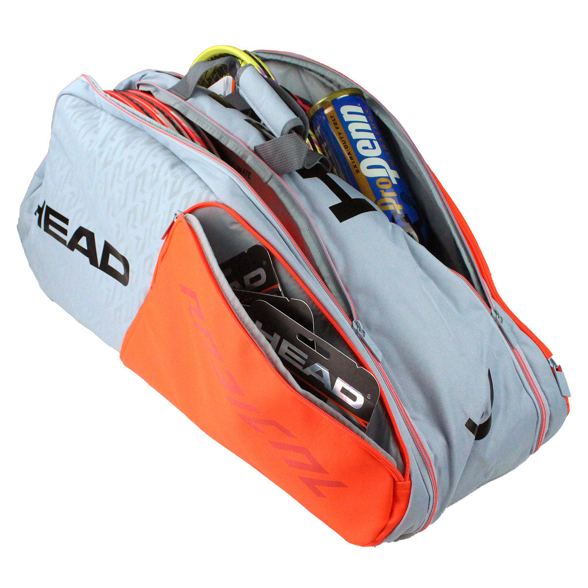 Head Radical Supercombi 9 Pack Racquet Bag (Grey/Orange) - RacquetGuys.ca