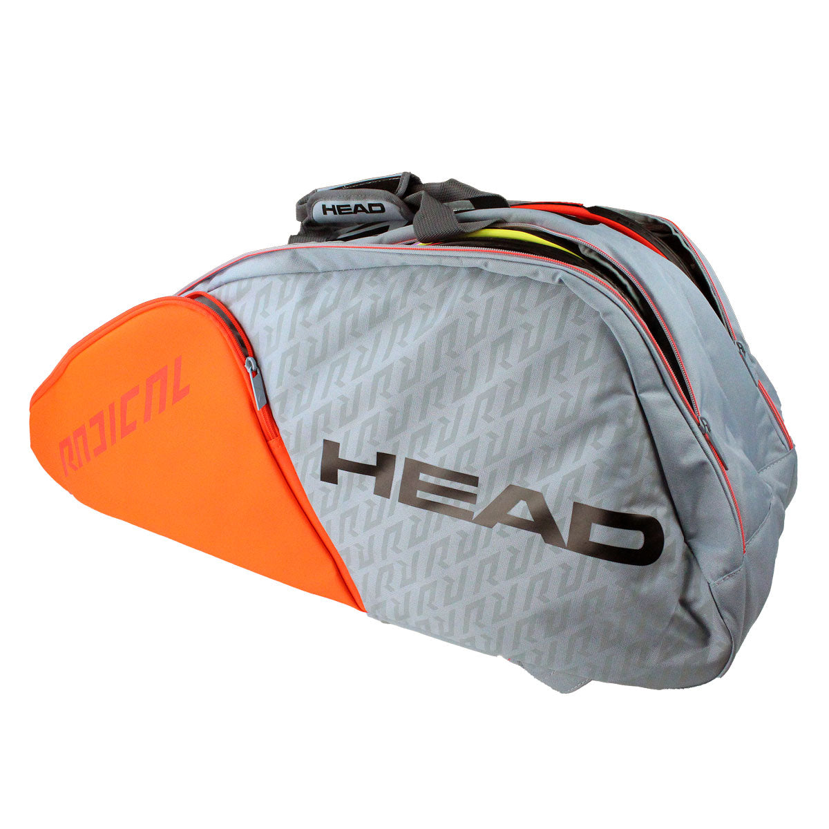 Head Radical Supercombi 9 Pack Racquet Bag (Grey/Orange) - RacquetGuys.ca