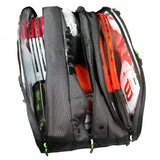 Wilson Super Tour 15 Pack Racquet Bag (Black/Green) - RacquetGuys.ca