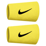 Nike Tennis Premier Doublewide Wristband 2 Pack (Yellow Strike/Black)