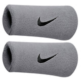 Nike Swoosh Doublewide Wristbands (Silver/Black)