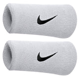 Nike Swoosh Doublewide Wristbands 2 Pack (White/Black)