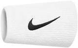 Nike Premier Doublewide Wristbands (White/Black) - RacquetGuys.ca