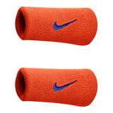 Nike Swoosh Doublewide Wristbands 2 Pack (Orange/Navy) - RacquetGuys.ca