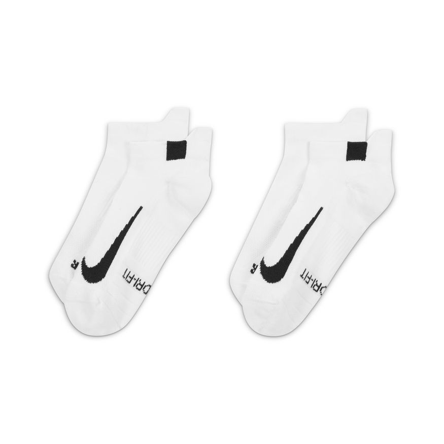 Nike Court Multiplier Cushioned Low Socks (White/Black) - RacquetGuys.ca