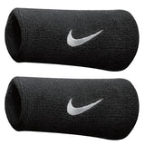 Nike Swoosh Doublewide Wristbands (Black/White) - RacquetGuys.ca