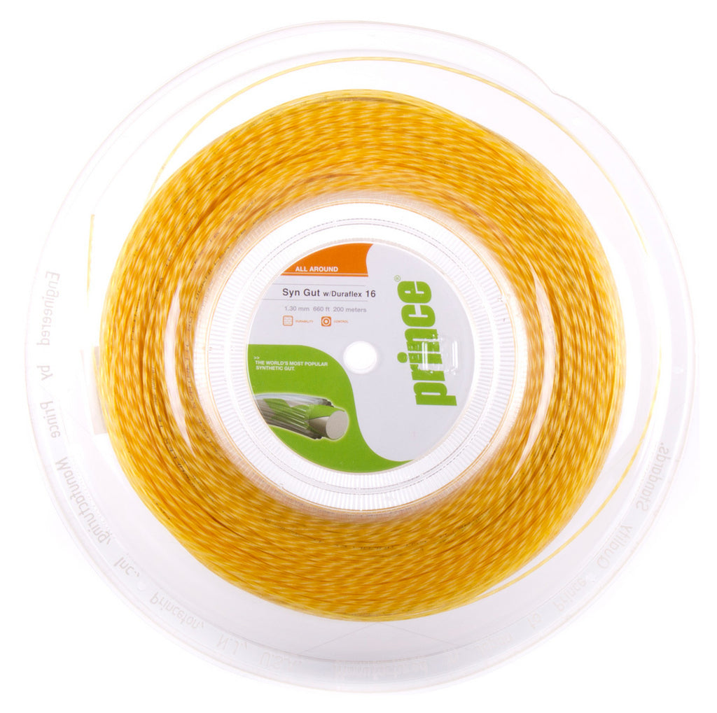 Prince Synthetic Gut 17 Duraflex Tennis String Reel (Gold) - RacquetGuys.ca