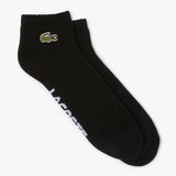 Lacoste Unisex Stretch Cotton Low-Cut Socks (Black/White) - RacquetGuys.ca