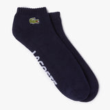 Lacoste Unisex Stretch Cotton Low-Cut Socks (Navy Blue/White) - RacquetGuys.ca