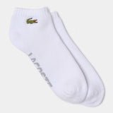 Lacoste Unisex Stretch Cotton Low-Cut Socks (White/Silver) - RacquetGuys.ca