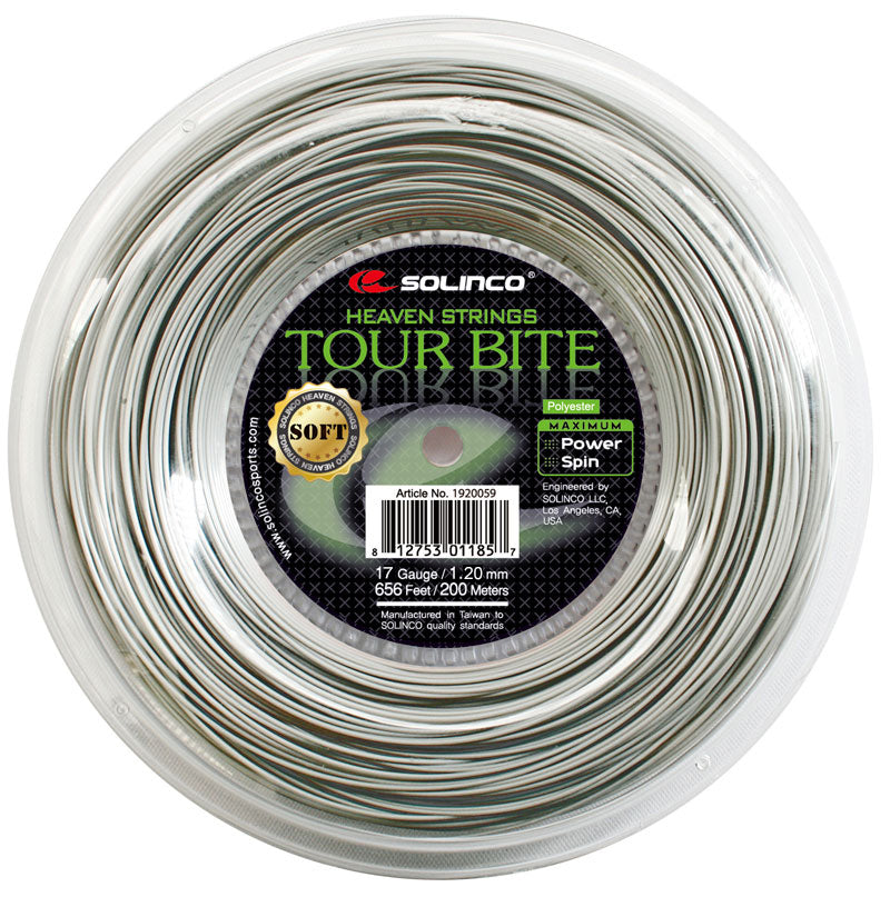 Solinco Tour Bite Soft 17 Tennis String Reel (Silver) - RacquetGuys.ca