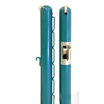 Premium Tennis Round 3 Inch Net Posts with Internal Winder (Green) - RacquetGuys.ca