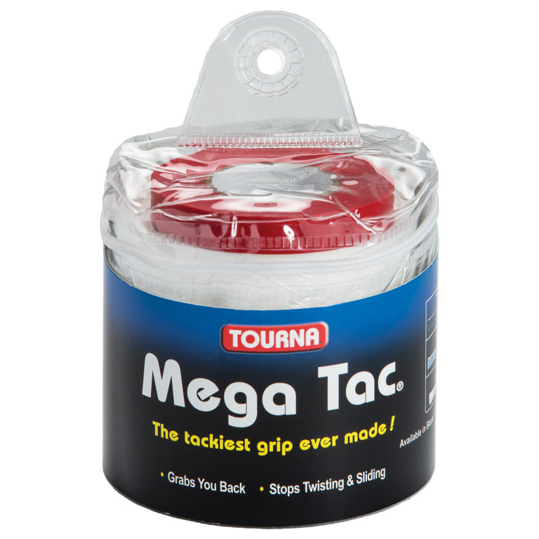 Tourna Mega Tac Overgrip Travel 30 Pack (White) - RacquetGuys.ca