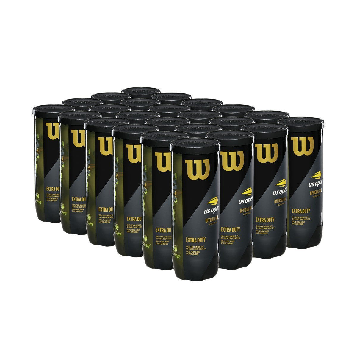 Wilson US Open Extra Duty RG Logo Tennis Balls - 24 Can Case - RacquetGuys.ca