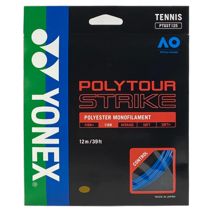 Yonex Poly Tour Strike 16L/1.25 Tennis String (Blue) - RacquetGuys.ca