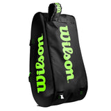 Wilson Super Tour 3 Compartment 15 Pack Racquet Bag (Black/Green) - RacquetGuys.ca