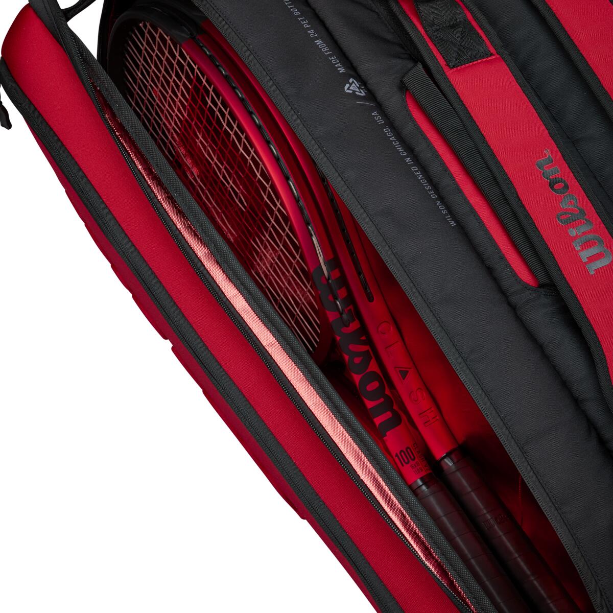Wilson Clash v2 Super Tour 15 Pack Racquet Bag (Red/Black) - RacquetGuys.ca