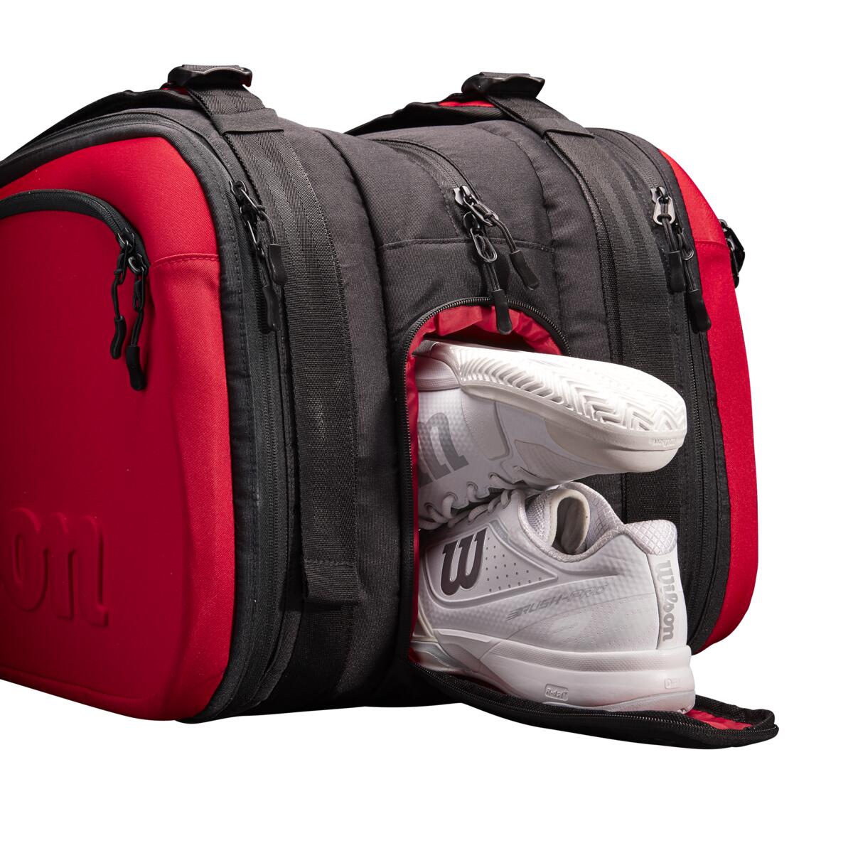 Wilson Clash v2 Super Tour 15 Pack Racquet Bag (Red/Black) - RacquetGuys.ca