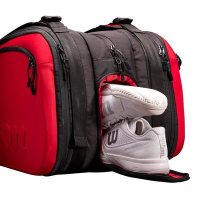 Wilson Clash v2 Super Tour 15 Pack Racquet Bag (Red/Black) - RacquetGuys.ca