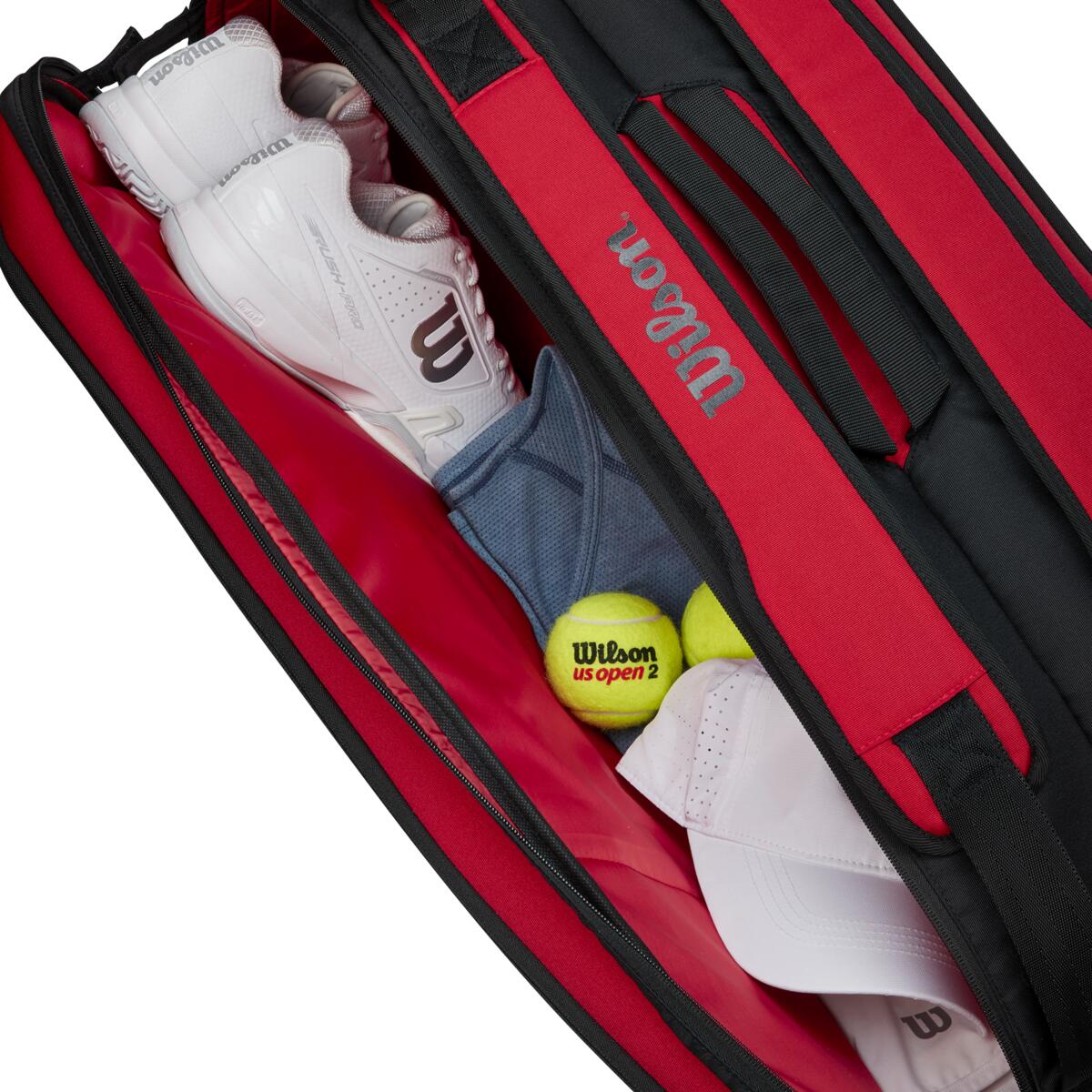 Wilson Clash v2 Super Tour 9 Pack Racquet Bag (Red/Black) - RacquetGuys.ca