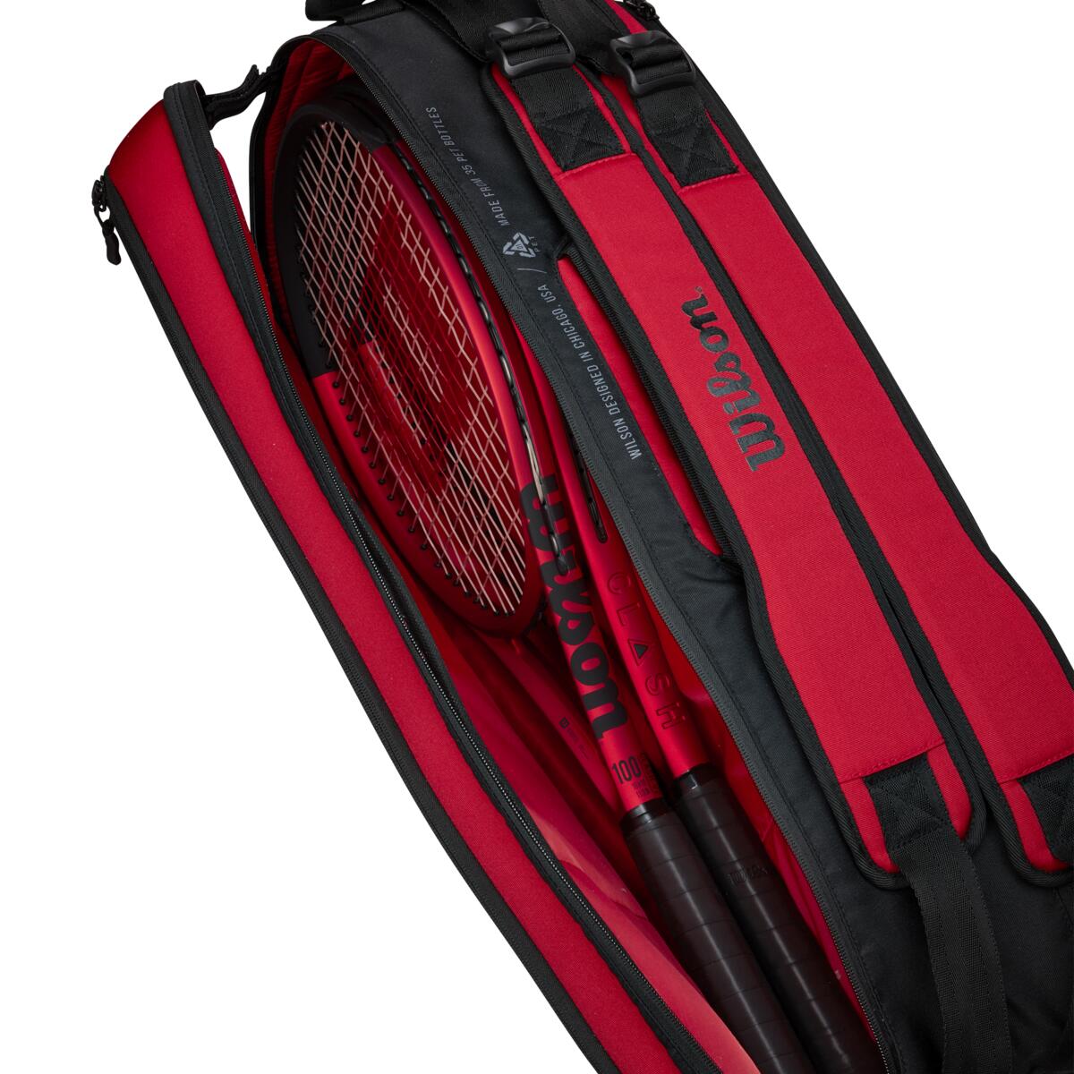 Wilson Clash v2 Super Tour 6 Pack Racquet Bag (Red/Black) - RacquetGuys.ca
